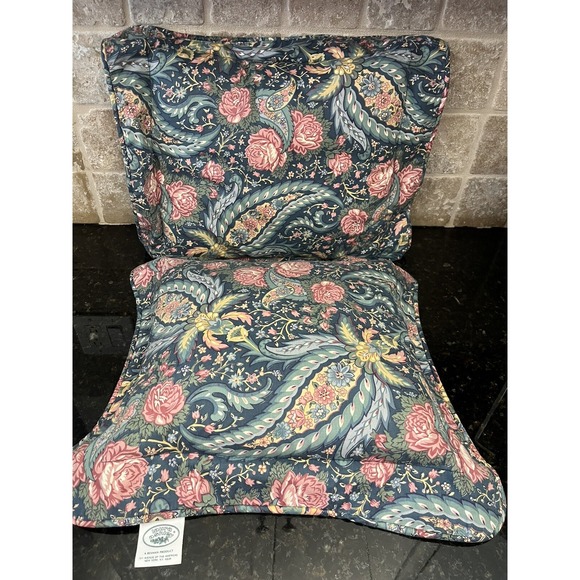 Laura Ashley PORTOBELLO Paisley Rose Floral: 2 Accent Pillows (cover & insert) - Picture 1 of 4
